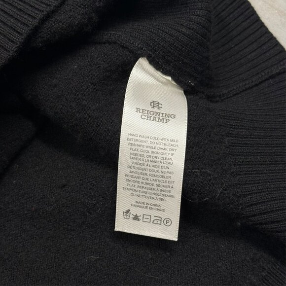 Reigning Champ 100% Wool Sweater Vest Crewneck Knit Black Medium - Picture 5 of 6